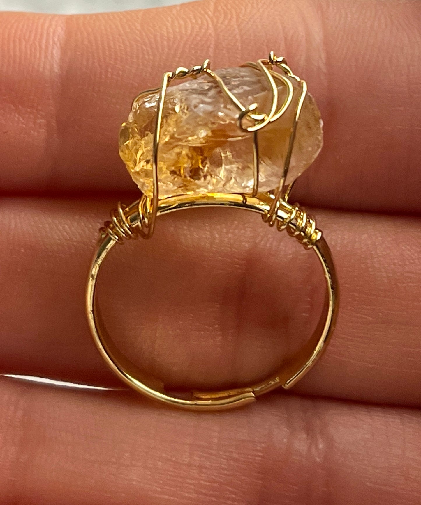 Miel Ring styled on hand with neutral outfit